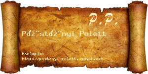 Pöstényi Polett névjegykártya